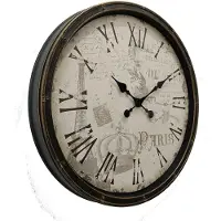 Bhp B992518 LIAH wandklok, zwart kunststof, glazen wijzerplaat, klok, extra functies: Romeinse cijfers, diameter: 760 mm, hoogte: 760 mm, exclusief batterijen.