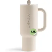 Waterdrop Explorer Thermo Drinkbeker 1,1 L - 12 uur koud - Drinkbeker met rietje, handvat en lekvrij deksel - Off-White - Perfect voor ijskoude dranken