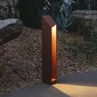 Marset Sokkellamp buiten Domus, dimbaar, bruin / roest, Aluminium, Design, LED buitenlamp