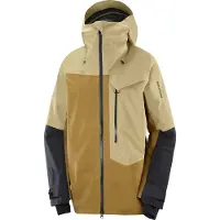 Salomon - Dames ski jassen - Moon Patrol Jacket W Gray Green/Brilliant Olive/Deep Black voor Dames - Maat L - Geel