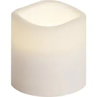 Star Trading Kaars Paul, zuilkaars, wit, LED, timer, warm wit, voor buiten, 7,5 cm