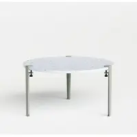 TIPTOE Venezia Gerecyclede Plastic Ronde Koffietafel - Ø 80 cm Eucalyptus Grey