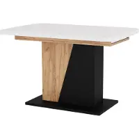 Vicco Eettafel Fenaro, Wit/Goudkleurig Eiken, 120-160 x 80 cm uitschuifbaar