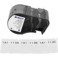 Brady M5-134-427 gelamineerde vinyl labels zwart op wit/transparant | 44,45 mm x 38,1 mm (origineel)