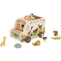 Classic World houten avonturen safari auto vormenstoof, 9dlg.