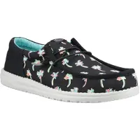 HeyDude Wally Funk Party Palm Katoenen Heren Zwart/Multicolor Moccasin Schoenen