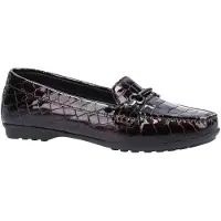 Geox Elidia Runderleren Dames Donkerrode Mocassins Schoenen