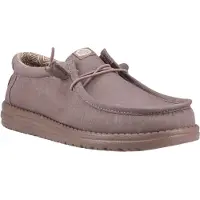 HeyDude Wally Stretch Canvas Katoenen Heren Moccasins Schoenen Diep Taupe