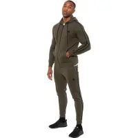 Enzo | Heren Zip Up Tape Hoodie Tracksuit Set - Khaki
