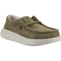 HeyDude Wally X Suede Heren Moccasins Schoenen Van Donkergroen/steengrijs Suède