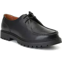 Base london Carbon Leren Heren Zwarte Mocassins Schoenen