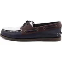 Sperry Authentic Original 2 Eye Leren Heren Bootschoenen In Marineblauw/Wit/Bruin