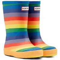 Hunter First Rainbow Print Rubberen Unisex Kinderen Multicolor Regenlaarzen