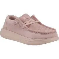 HeyDude Wendy COMF Dames Moccasins Schoenen Van Suède In Roségrijs