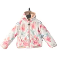 Ducksday - jas - Omkeerbaar - Kinderen - Meisje - Waterdicht - Sherpa fleece - Winddicht - Bliss - Roze - Lichtbruin - maat 92/98 - 2 jaar