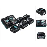 Makita Power Source Kit 40 V max. met 4x BL 4025 accu 2,5 Ah ( 4x 191B36-3 ) + DC 40 RA snellader ( 191E07-8 ) + ADP10 laadadapter LXT naar XGT 14,4V 18V ( 191C10-7 )
