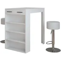 Vicco Repose Bartafelset – 67 x 100 cm met 2 barkrukken Wit
