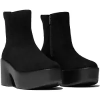 FitFlop Platforms Hiel Suède Dames Zwarte Enkellaarzen