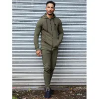 Enzo | Heren Zip Up Hoodie Tracksuit Set - Khaki