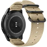 Strap-it Nylon gesp bandje - geschikt voor Garmin Vivoactive 4 45mm / Garmin Venu 2 - khaki