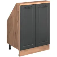 Vicco Rion Kast voor schuine wand – met 2 deuren Antraciet Landhuis/Goud Kraft Eik
