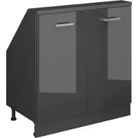 Vicco Rion Kast voor schuine wand – met 2 deuren Antraciet hoogglans/antraciet