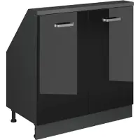 Vicco Rion Kast voor schuine wand – met 2 deuren Hoogglans zwart/antraciet