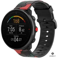Strap-it Siliconen camouflage bandje - geschikt voor Polar Ignite / Ignite 2 / Ignite 3 / Unite / Pacer - rood