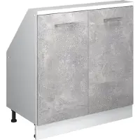 Vicco Rion Kast voor schuine wand – met 2 deuren Beton/Wit