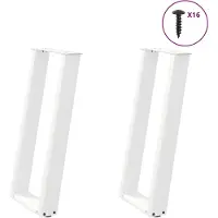 vidaXL Console tafelpoten 2 st U-vormig 38x(72-73) cm staal wit