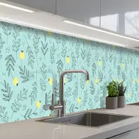 KitchenYeah Keuken achterwand 500x60 cm - Spatscherm zelfklevend Patronen - Zaad - Planten - Muurbeschermer - Spatwand fornuis