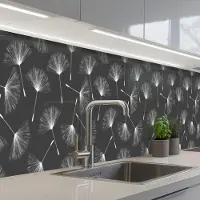 KitchenYeah Keuken achterwand 500x60 cm - Spatscherm zelfklevend Design - Paardenbloem - Plant - Muurbeschermer - Spatwand fornuis