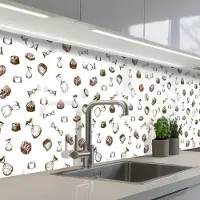 KitchenYeah Keuken achterwand 300x60 cm - Spatscherm zelfklevend Snoep - Vintage - Chocolade - Design - Muurbeschermer - Spatwand fornuis