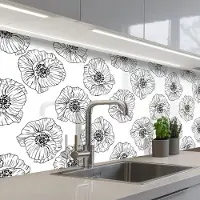 KitchenYeah Keuken achterwand 250x80 cm - Spatscherm zelfklevend Klaproos - Bloemen - Design - Muurbeschermer - Spatwand fornuis