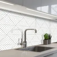 KitchenYeah Keuken achterwand 200x80 cm - Spatscherm zelfklevend Abstract - Patronen - Design - Driehoek - Muurbeschermer - Spatwand fornuis