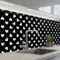 KitchenYeah Keuken achterwand 300x80 cm - Spatscherm zelfklevend Hart - Design - Geometrie - Patroon - Muurbeschermer - Spatwand fornuis