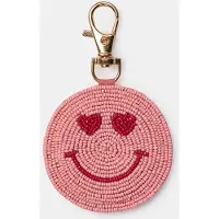 Woody & kirilove - sleutelhanger - roze smiley