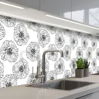 KitchenYeah Keuken achterwand 400x80 cm - Spatscherm zelfklevend Klaproos - Bloemen - Design - Muurbeschermer - Spatwand fornuis