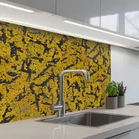 KitchenYeah Keuken achterwand 80x60 cm - Spatscherm zelfklevend Roest - Gele - Vlekken - Muurbeschermer - Spatwand fornuis