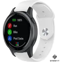 Strap-it Sport siliconen bandje - geschikt voor Garmin Vivoactive 4 45mm / Garmin Venu 2 - wit