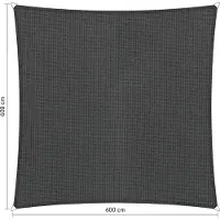 Shadow Comfort Vierkant schaduwdoek 6,00x6,00 m Carbon Black