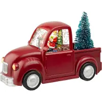 Lumineo Kerstlantaarn auto met kerstman | | 14 cm (Led, Batterijen)