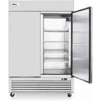 Hendi horeca koelkast 1300 liter - rvs - gastronorm 2/1 compatibel, zelfsluitende deur en wielen - 138,2x80x210 cm - zilverkleurig - 6 schappen