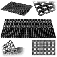 Kadax Deurmat met gatenpatroon, antislip rubberen ringmat voor buiten, rubberen mat van rubber voor de entree (patroon 2, 80 x 120 cm)