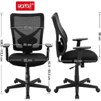 Hoppa! Songmics Bureaustoel, Ergonomische Computerstoel Met Kantelmechanisme, Verstelbare Armleuningen, Belastbaar Tot 120 Kg, Zwart