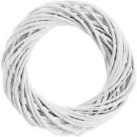 Kadax Decoratieve krans van natuurlijk wilgenhout, ideaal voor deur, tafel, raam, ring van wit rotan