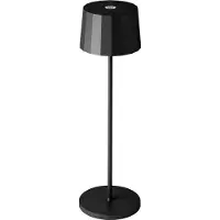 Ks Verlichting - Lido - Tafellamp - Aluminium - Modern - Oplaadbaar - Zwart