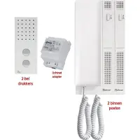 Golmar Audio DEURINTERCOM A-Style-02 - complete set met 2x beldrukker en 2x binnentoestel - bedraad