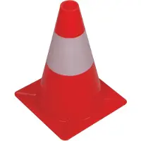 Perel Rood/witte verkeerskegel 30cm