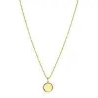 Zinzi 12mm gold plated zilveren coin hanger met parelrand voor gravure ZIH2650G (zonder collier)